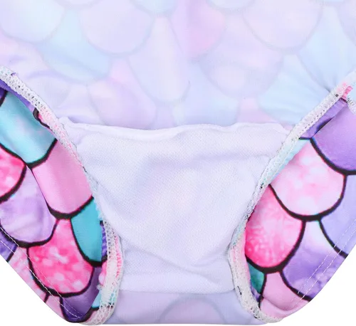 Vista 4 de TFJH E Traje de baño de 3 piezas para niñas y niñas, bikini con cola de pez de 3 a 10 años