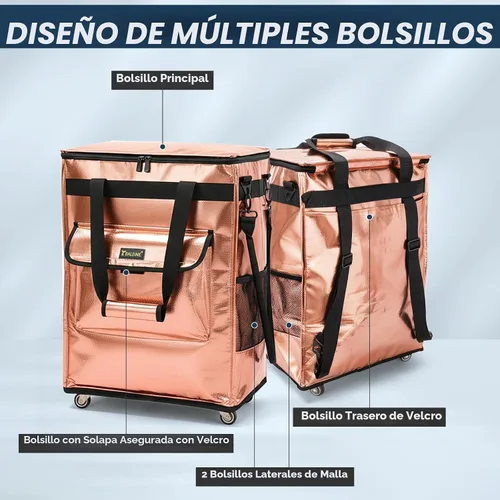 Vista 6 de BALEINE Bolsa de comestibles reutilizable sobre ruedas, bolsa de asas