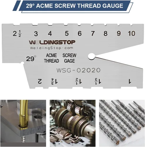 Vista 5 de ACME TORNILLO INDIVIDUAL DE ROSCA 29 GRADOS GRINDING GAGE HERRAMIENTA Grabado láser S/S