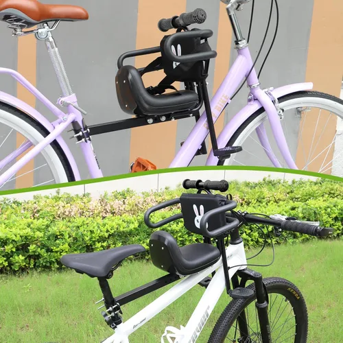 Vista 3 de Asiento de bicicleta para niños con barandilla retráctil para niños de 8 meses a 5 años