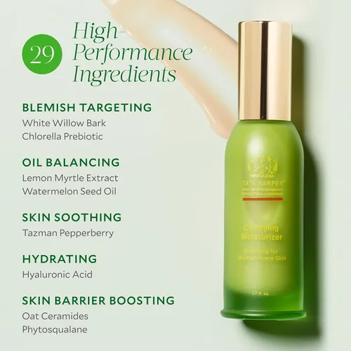 Vista 3 de Tata Harper Hidratante aclarante, hidratante matificante natural para piel grasa y propensa a manchas, crema facial ligera, 1.7 fl oz