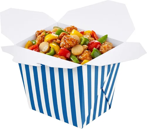 Vista 23 de Restaurantware Cajas chinas para llevar, paquete de 200 unidades, 8 onzas, resistentes a la grasa, recipientes de comida para llevar, desechables