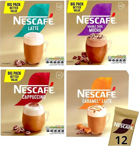 Vista 2 de Nescafe espumoso sobres de café instantáneo elige 3 paquetes de más de 20 Flavours Inc. Starbucks, descafeinado, caramelo salado, capuchino, latte