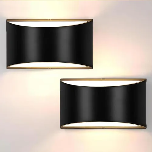 Vista 10 de Aplique de pared LED Lightess, color negro, para interiores, regulable