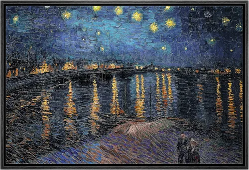 Vista 59 de Van Gogh - Lienzo con diseño giclée de olivos con cielo amarillo y sol, arte de pared de galería, estirado y enmarcado, listo para colgar, 24 x 36