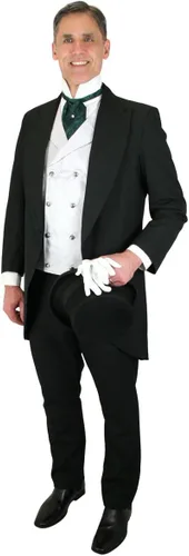 Vista 15 de Historical Emporium Corbata de satén jacquard para hombre, corbata victoriana eduardiana occidental para boda, Halloween, cosplay