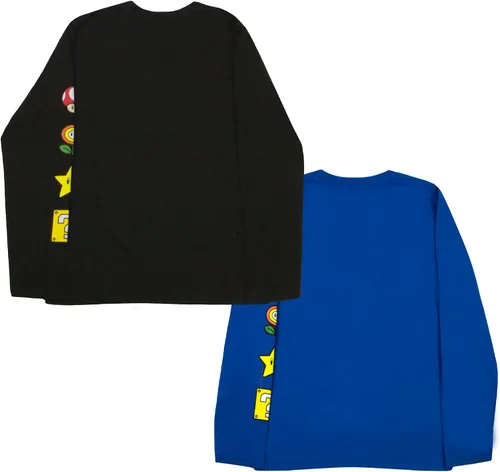 Vista 6 de Nintendo Super Mario Bros Mario & Luigi - Juego de 2 camisetas de manga larga para niños