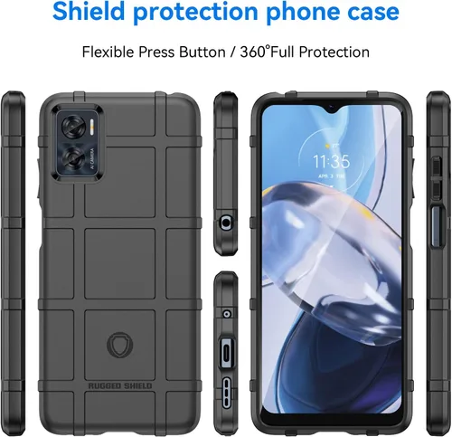 Vista 2 de Funda delgada para Motorola E22, funda protectora resistente con protección de grado militar a prueba de golpes y lente de cámara para Moto E22/Moto