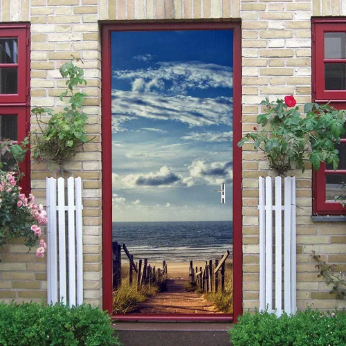 Vista 109 de Calcomanías 3D para puerta, murales para despegar y pegar, papel tapiz de caballo, calcomanías autoadhesivas extraíbles de PVC, impermeable, póster