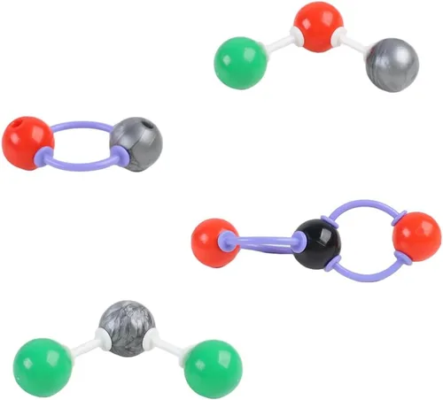 Vista 3 de Kit de modelo molecular de química de 207 piezas, 79 átomos, 18 orbitales de nube de electrones, 110 enlaces de enlaces, molécula de química