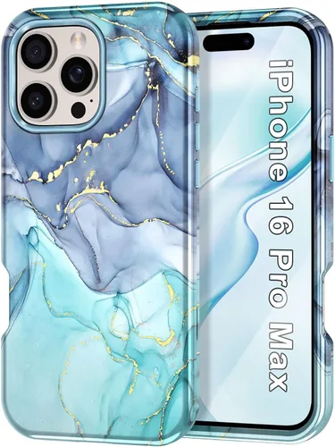 Vista 31 de Btscase Funda para iPhone 16 (2024), [probada en caídas de grado militar] Diseño de patrón de mármol delgado, resistente, a prueba de golpes