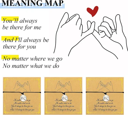Vista 3 de Hicarer Pulseras de promesa, pulseras de amistad para el regreso a clases, juego de dijes a distancia para amigos, mujeres y niñas, regalo del día