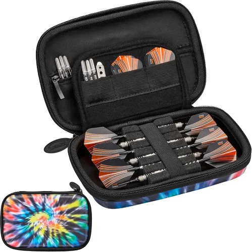 Vista 13 de Casemaster Sentinel - Estuche para dardos con 6 puntas de acero o punta suave, totalmente montado, funda rígida de EVA con espuma, resistente al