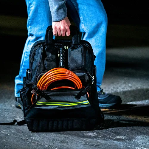 Vista 20 de Bucket Boss Paquete de herramientas de alta visibilidad Pro Tech con empuñaduras de mango StayPut, parte inferior de goma moldeada impermeable