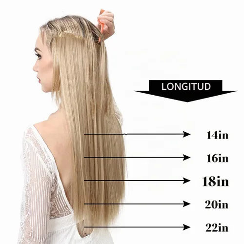 Vista 3 de SARLA Extensiones de cabello con alambre invisible de reflejos cortos rectas postizos sintéticos diadema transparente ajustable para mujeres 14