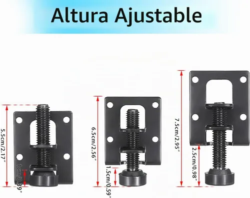 Vista 4 de OwnMy Paquete de 4 niveladores de muebles ajustables en forma de L