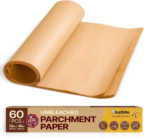 Vista 13 de Katbite 200 piezas de papel pergamino, papel de hornear sin blanquear de 8 x 8 pulgadas, resistente al aceite y fácil de limpiar, hojas de papel
