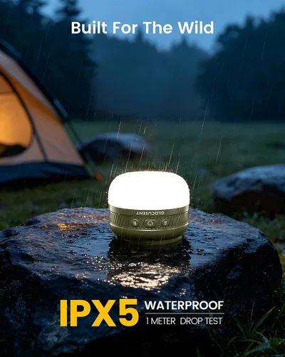 Vista 6 de Glocusent Linterna de camping 400H, linterna recargable de 5000 mAh Verde