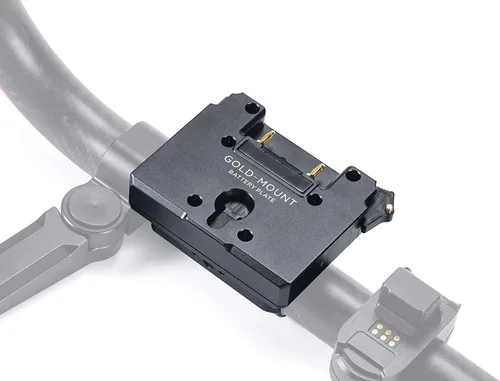 Vista 2 de Tilta Placa de batería de montaje dorado compatible con Ring Grip para DJI RS2, RS4, RS5 Solución de potencia compacta Aluminio duradero