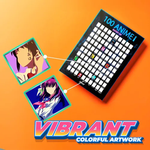 Vista 4 de scrachit Top 100 Anime Scratch Off Poster - 23x17 - Lista de deseos del desafío