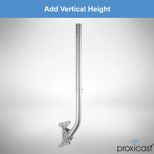Vista 5 de Poste de extensión de acero inoxidable de 12 pulgadas para soportes de antena Proxicast J-Max (ANT-800-X12)