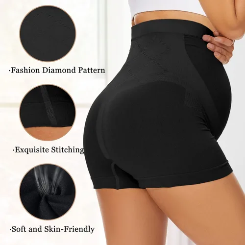 Vista 4 de Ropa interior de maternidad sin costuras para mujer, con cintura alta, para apoyo al vientre