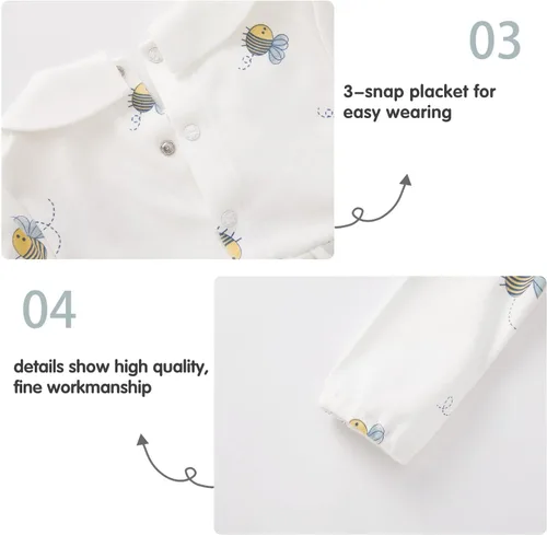 Vista 120 de pureborn Vestido de bebé niña 0-24 meses