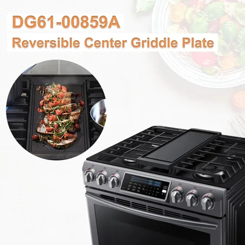 Vista 6 de Atgestore DG61-00859A - Plancha reversible de repuesto para piezas de estufa Samsung, placa de plancha central de hierro fundido DG61-00859A