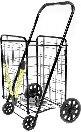Vista 4 de Carrito de compras plegable, Acero, Azul, Extra grande