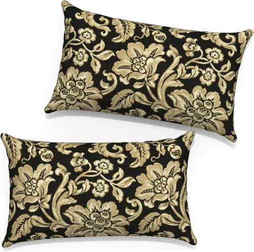 Vista 82 de Juego de 2 fundas cuadradas de 16 x 16 pulgadas para cojín de exteriores, fundas decorativas modernas para cojín de respaldo para muebles de patio