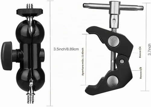 Vista 3 de Clip de micrófono, soporte de abrazadera de micrófono compatible con Shure sm58 sm48 sm81 sm57 Mic, MV5, MV51, PGA52, Sennheiser E835, E945 E935