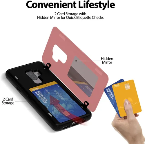 Vista 215 de GOOSPERY Parachoques magnético para puerta compatible con Galaxy S9 Plus, tarjetero tipo billetera con cierre automático por iman, funda protectora