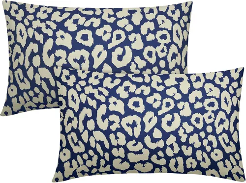 Vista 51 de Juego de 2 fundas de almohada con estampado de leopardo negro de 16 x 16 pulgadas, diseño de animal de guepardo, chinoiserie, fundas de almohada