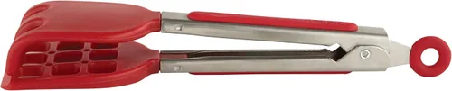 Vista 7 de Tovolo Pinzas de cocina de silicona para cocinar, pinzas pequeñas planas de acero inoxidable con puntas de silicona para ensaladas, gofres belgas