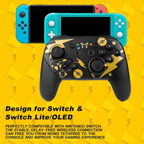 Vista 2 de Wireless Pro Controller Compatible with SwitchSwitch LiteSwitch OLED, Remote Gamepad with Double Vibration, Motion Control, Wake Up, Screenshot and