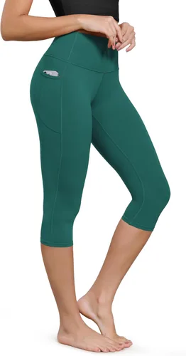 Vista 20 de ODODOS Pantalones capri de yoga suaves como mantequilla para salón con bolsillos para mujeres, leggings capri de cintura alta de 14"/19"/21