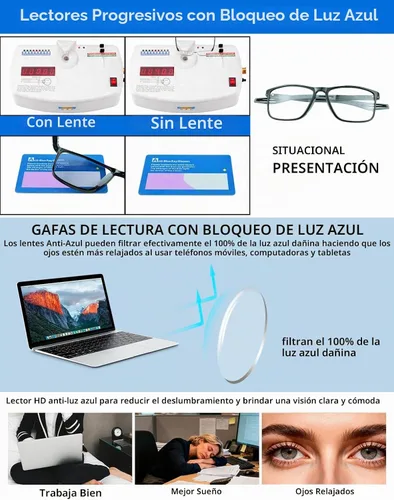 Vista 4 de K.LAVER Gafas de lectura fotocrómicas progresivas multifocales con bloqueo de luz azul, lentes de sol multifocales con bisagra de resorte Negro