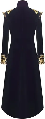 Vista 3 de Chaqueta steampunk medieval para hombre, abrigo gótico victoriano