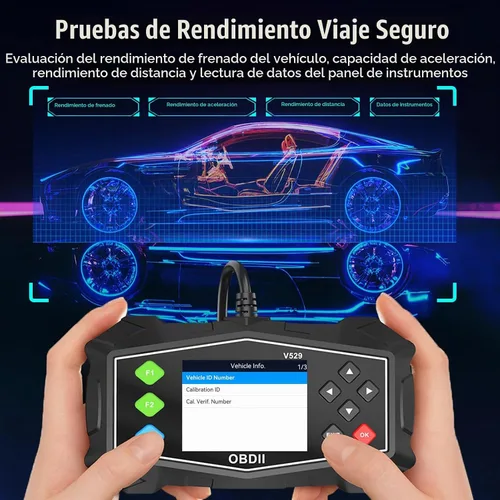 Vista 3 de Escáner OBD2 Lector de código de diagnóstico, luz de motor OBD II automotriz, probador de batería, modo 6, modo 8 y preparación I/M, herramienta