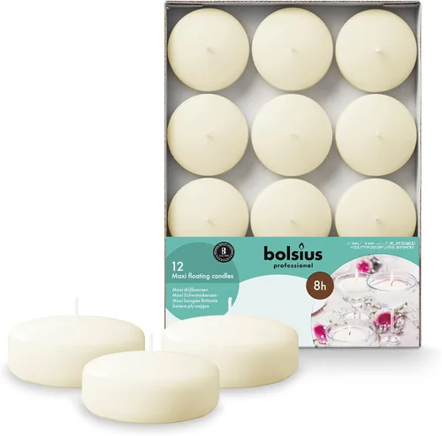 Vista 14 de BOLSIUS Velas flotantes sin perfume, marfil cremoso puro, juego de 20 unidades, sin humo, calidad europea, imbuye un ambiente impresionante