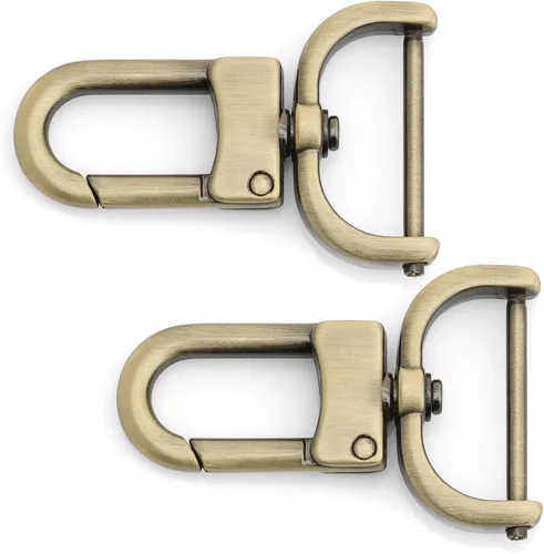 Vista 2 de CRAFTMEMORE 2 piezas de gancho de presión desmontable con cierre giratorio con barra de tornillo VT99 para reemplazo de hardware de correa de bolsa