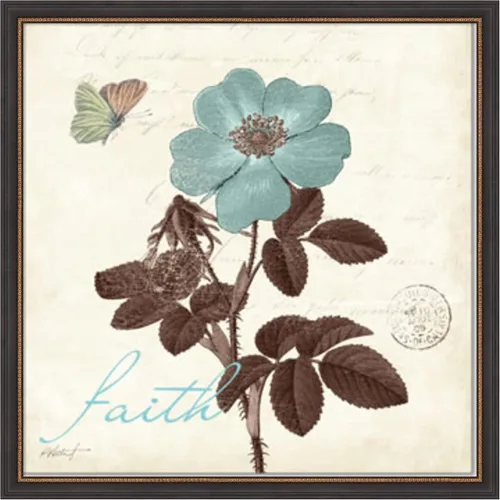 Vista 20 de Amanti Art Póster enmarcado para pared, 21 x 21 pulgadas, Touch of Blue II Faith por Katie Pertiet, póster enmarcado para decoración de pared, sala