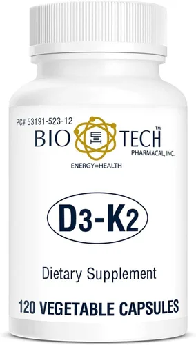 Vista 2 de Bio-Tech D3-K2 120 cápsulas vegetales