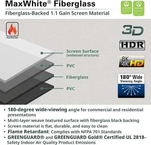 Vista 7 de Elite Screens VMAX 3 125" 16:9 Pantalla de proyector motorizada VMAX125UWH3 Negro