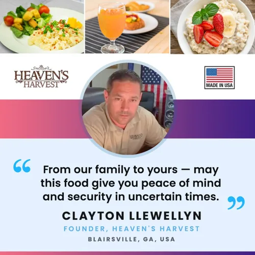 Vista 8 de Heaven’s Harvest Kit de Alimentos Familiares de 25 Años — Suministro de Alimentos de Emergencia. Kit de Alimentos de Supervivencia Liofilizados +
