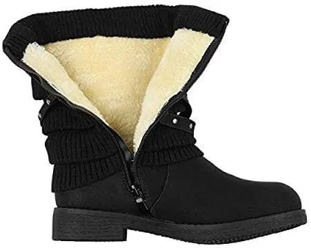 Vista 3 de DREAM PAIRS - Botas para nieve de media caña para mujer