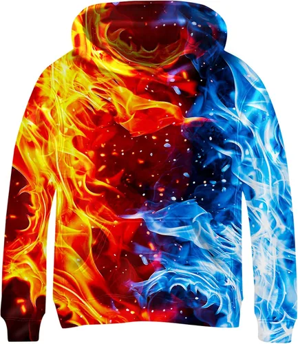 Vista 12 de Linnhoy Sudaderas con capucha para niños y niñas con estampado digital 3D de 6 a 15 años Cbai Blanco