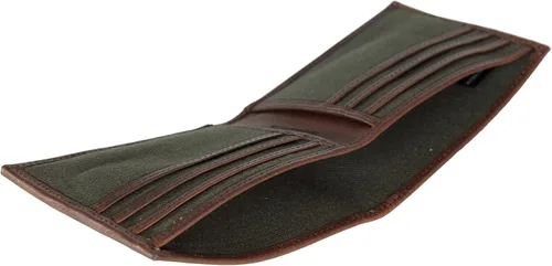 Vista 4 de Lucky Brand Lona para hombre con ribete de cuero RFID plegable