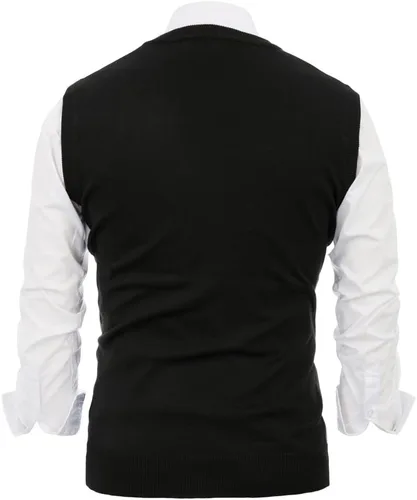 Vista 7 de Paul Jones - Chaleco de punto con diseño de rombos para hombre