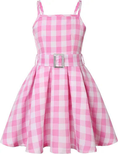 Vista 2 de Disfraz rosa para niñas, disfraz de película de cosplay, vestido de fiesta de Halloween